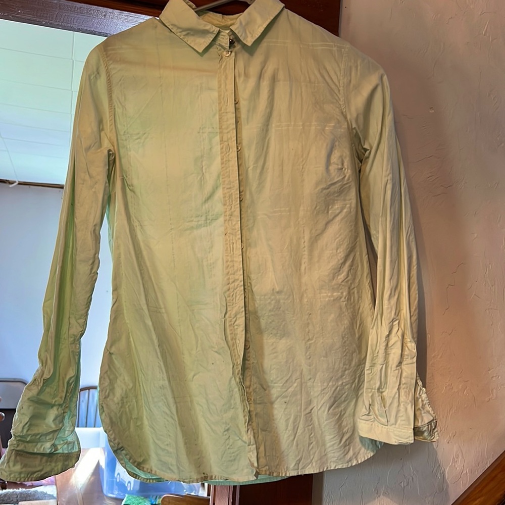 Light green Barbour Woman’s button up US 6 UK 10